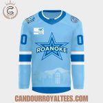 Roanoke Rail Yard Dawgs 2025 Light Blue Hockey Jersey