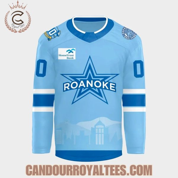 Roanoke Rail Yard Dawgs 2025 Light Blue Hockey Jersey