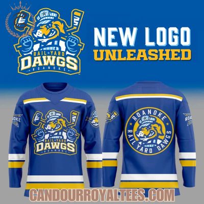 Roanoke Rail Yard Dawgs New Logo Unleashed Blue Hockey Jersey