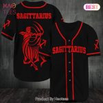 Sagittarius Zodiac Baseball Jersey - Bold Black & Red Design For Astrology Lovers