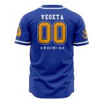 Dragon-Themed Blue Baseball Jersey - Unleash Your Inner Saiyan Warrior!