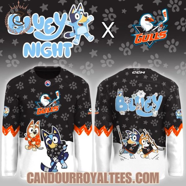 San Diego Gulls Bluey Night Game Hockey Jersey