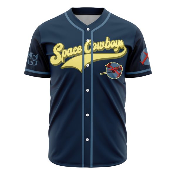 Space Cowboys Baseball Jersey - Stylish Navy Blue Sportswear With Retro Graphics