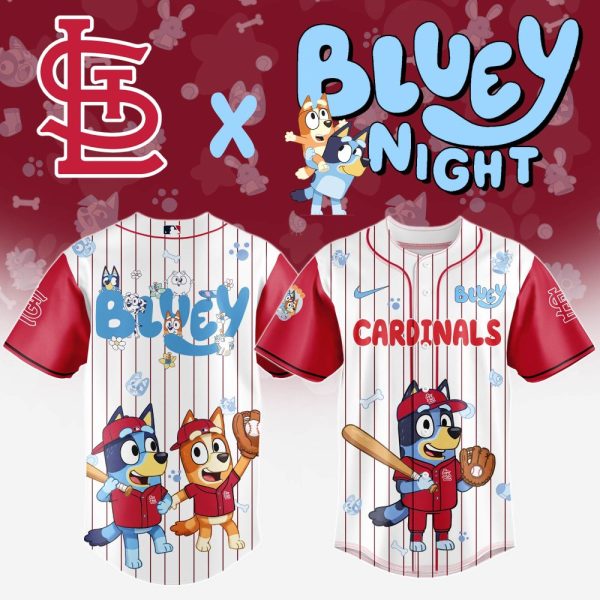 St.Louis Cardinals Mlb X Bluey And Bingo Special Edition Custom Baseball Jersey
