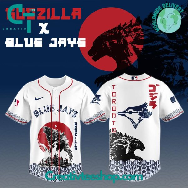 Godzilla X Toronto Blue Jays Japan Edition Special Baseball Jersey