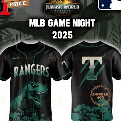 Texas Rangers Jurassic World Rebirth Game Night 2025 Special Edition Baseball Jersey