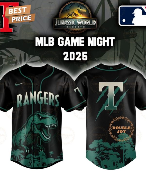 Texas Rangers Jurassic World Rebirth Game Night 2025 Special Edition Baseball Jersey