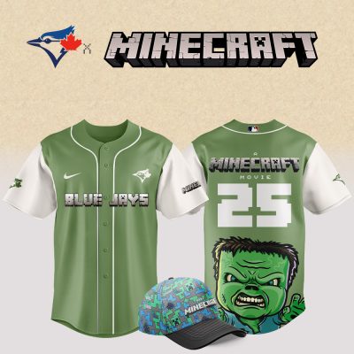 Toronto Blue Jays Mlb X Minecraft Movie Custom Baseball Jersey