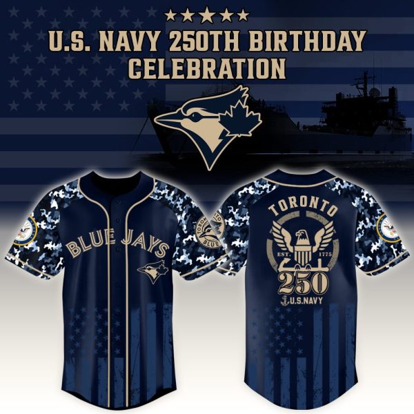 Toronto Blue Jays X Mlb Honoring 250 Years Of The U.S. Navy – Mlb Custom Baseball Jersey