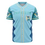 Vaporeon Baseball Jersey - Soft Blue Pokémon Design For Fans , Unisex Sizing