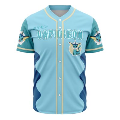 Vaporeon Baseball Jersey - Soft Blue Pokémon Design For Fans , Unisex Sizing