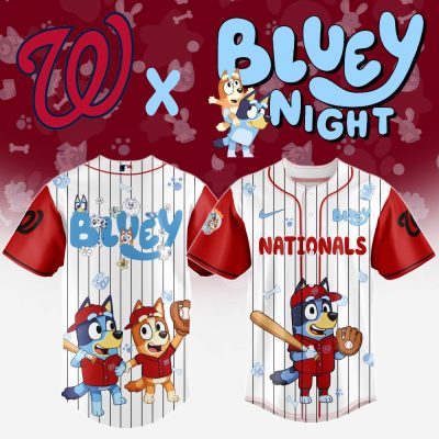 Washington Nationals Mlb X Bluey And Bingo Special Edition Custom Baseball Jersey
