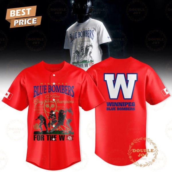 Winnipeg Blue Bombers 12 Time Grey Cup Champions Limited Edition Baseball Jersey - Red