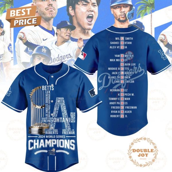 World Series Champs 2024 La Dodgers Baseball Jersey - Blue