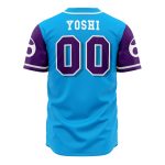 Stylish Blue Yoshi Squad Baseball Jersey - Men'S Casual Button-Up Shirt